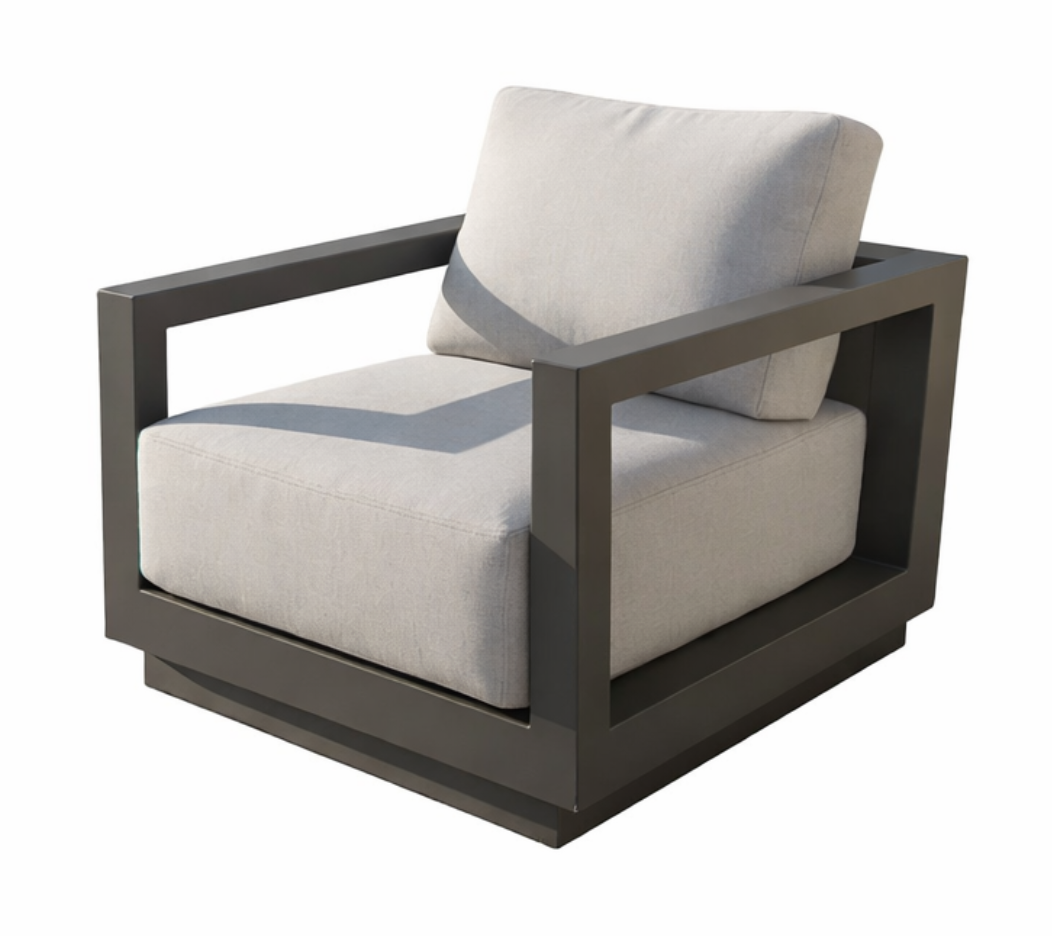 Elementi Newport 31″ Square Aluminum Outdoor Swivel Chair