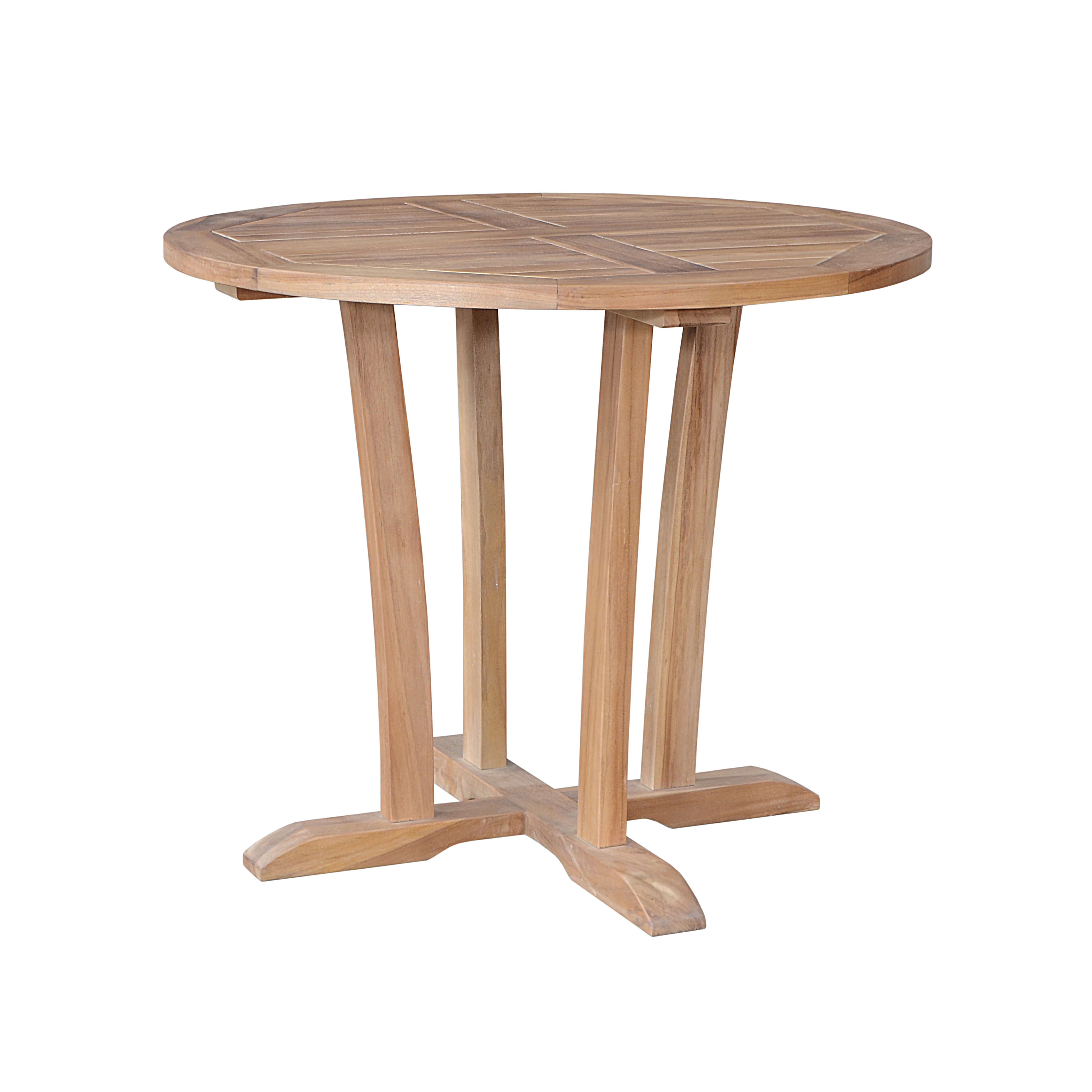 Anderson Teak Descanso 35″ Bistro Round Table – Solid Teak Outdoor Patio Table
