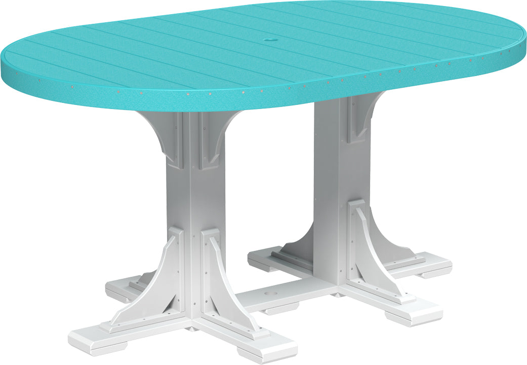 LuxCraft – 4′ x 6′ Oval Dining Table – Large Patio Table for Six Guests