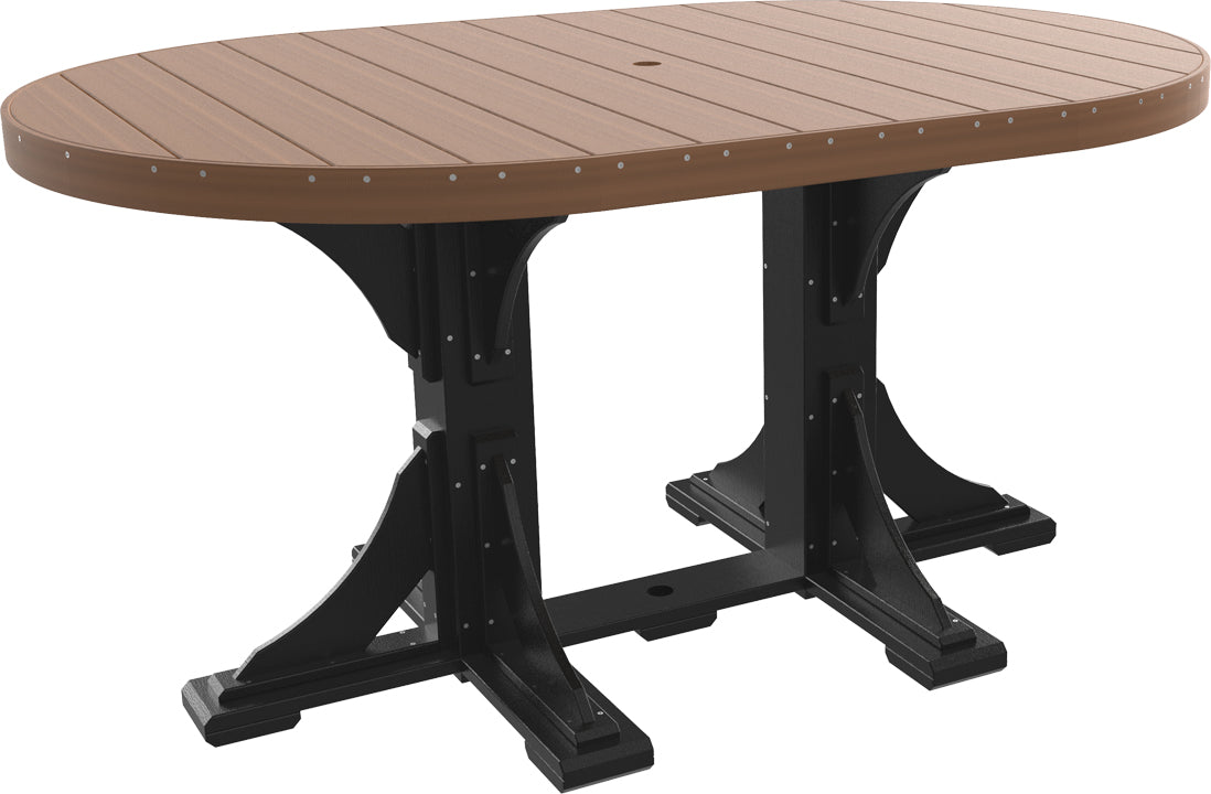 LuxCraft – 4′ x 6′ Oval Dining Table – Large Patio Table for Six Guests