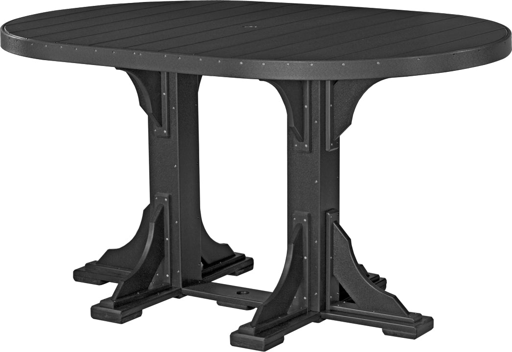 LuxCraft – 4′ x 6′ Oval Dining Table – Large Patio Table for Six Guests