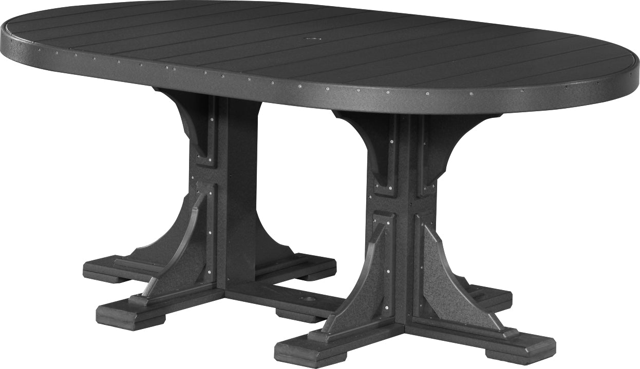 LuxCraft – 4′ x 6′ Oval Dining Table – Large Patio Table for Six Guests