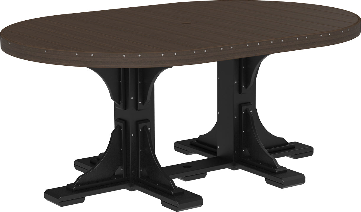 LuxCraft – 4′ x 6′ Oval Dining Table – Large Patio Table for Six Guests
