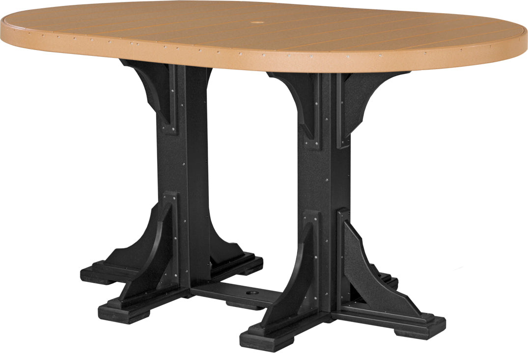 LuxCraft – 4′ x 6′ Oval Dining Table – Large Patio Table for Six Guests
