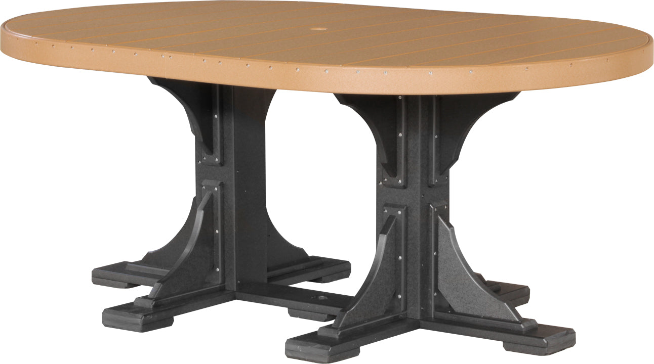 LuxCraft – 4′ x 6′ Oval Dining Table – Large Patio Table for Six Guests