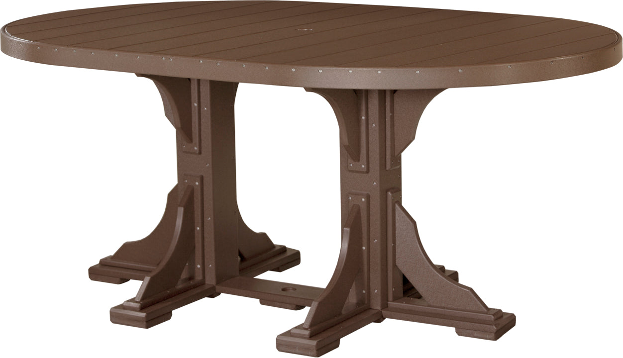 LuxCraft – 4′ x 6′ Oval Dining Table – Large Patio Table for Six Guests