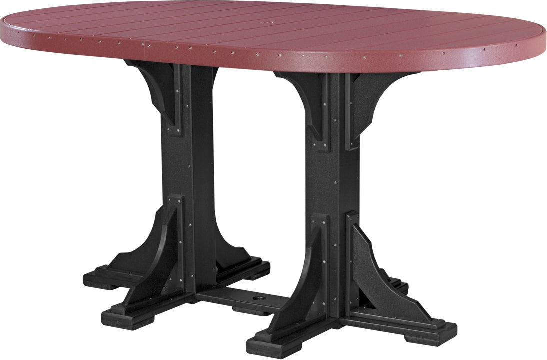LuxCraft – 4′ x 6′ Oval Dining Table – Large Patio Table for Six Guests