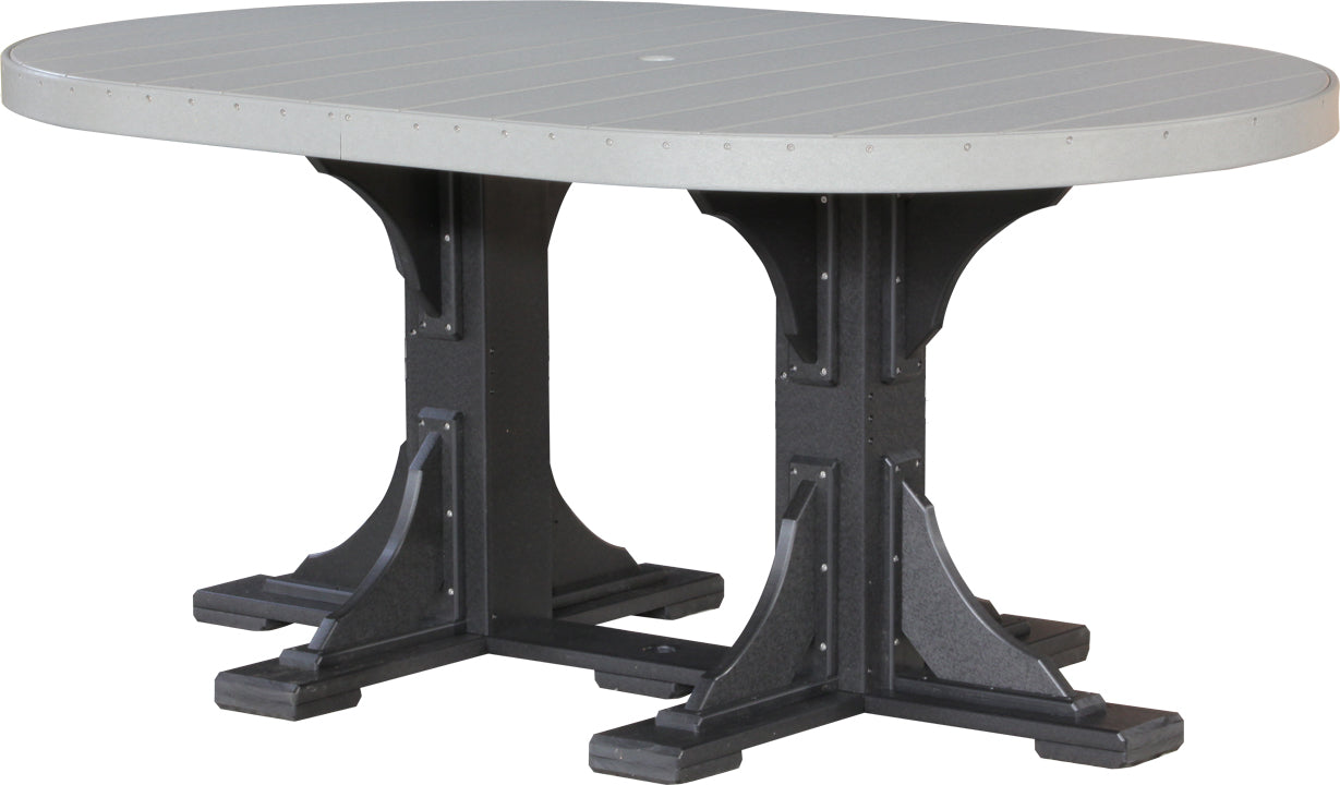 LuxCraft – 4′ x 6′ Oval Dining Table – Large Patio Table for Six Guests