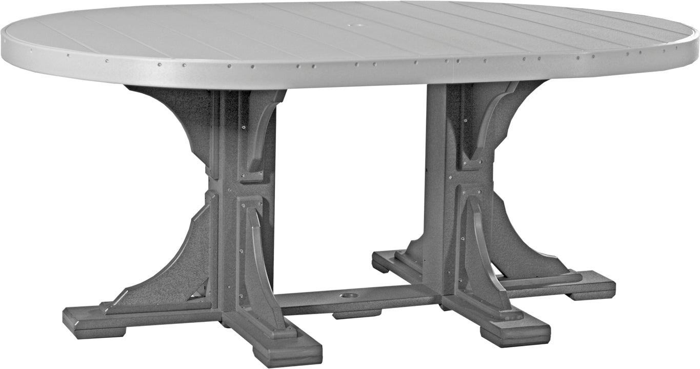 LuxCraft – 4′ x 6′ Oval Dining Table – Large Patio Table for Six Guests