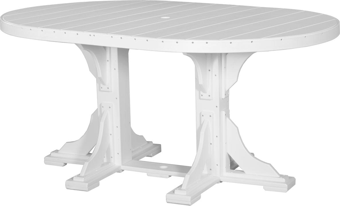 LuxCraft – 4′ x 6′ Oval Dining Table – Large Patio Table for Six Guests
