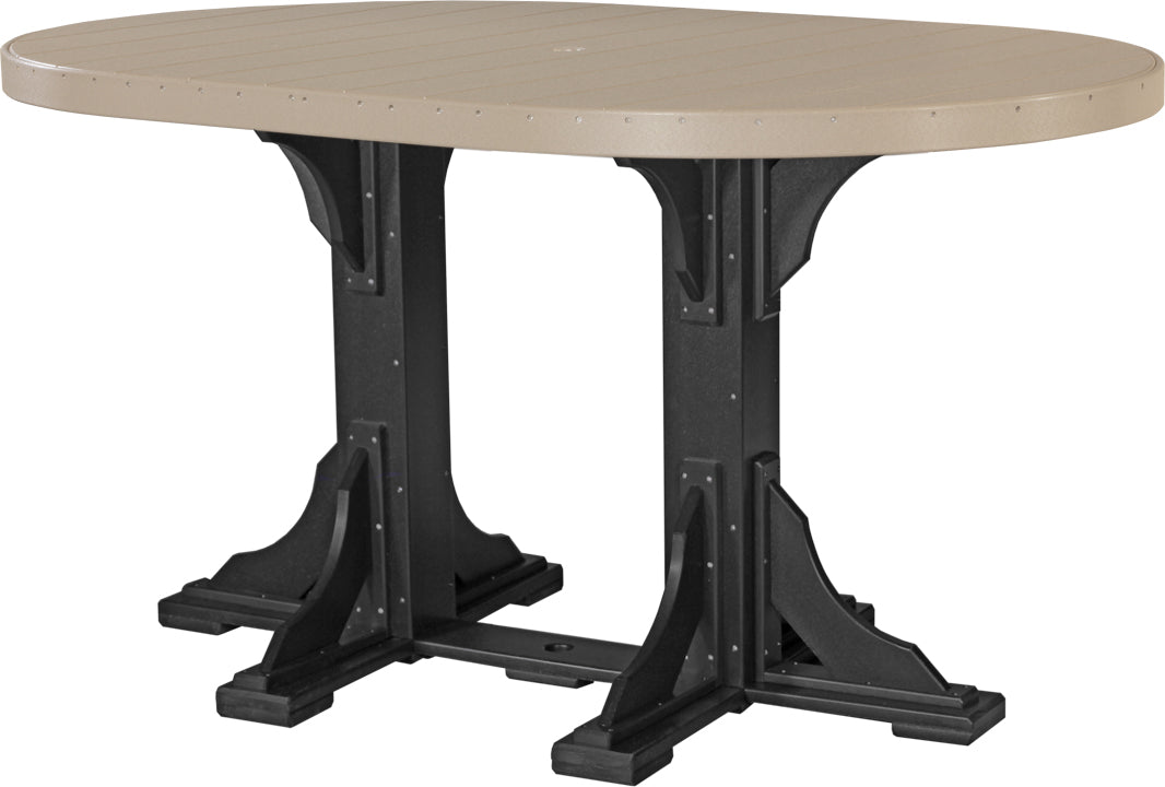 LuxCraft – 4′ x 6′ Oval Dining Table – Large Patio Table for Six Guests