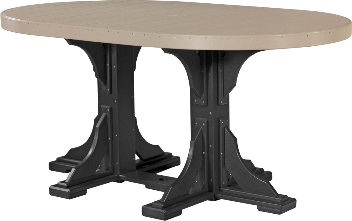 LuxCraft – 4′ x 6′ Oval Dining Table – Large Patio Table for Six Guests