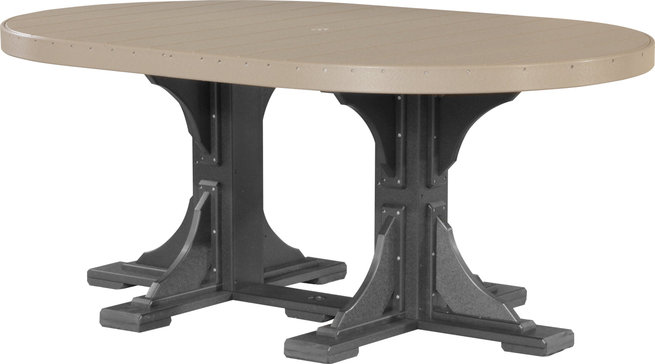 LuxCraft – 4′ x 6′ Oval Dining Table – Large Patio Table for Six Guests