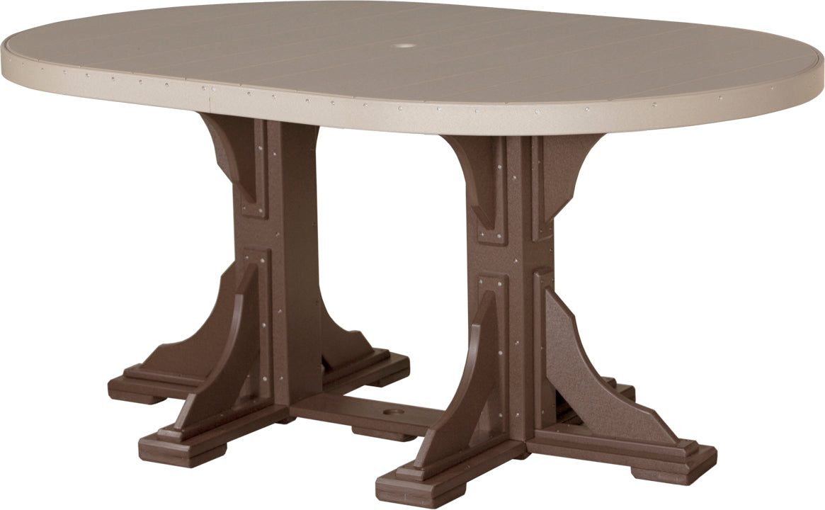 LuxCraft – 4′ x 6′ Oval Dining Table – Large Patio Table for Six Guests