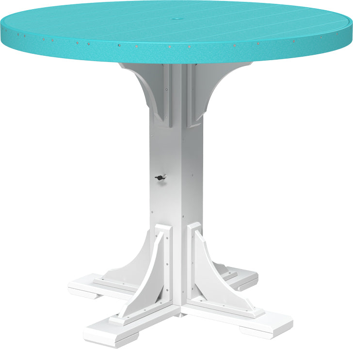LuxCraft – 4′ Round Dining Table – Outdoor Patio Table with Umbrella Hole