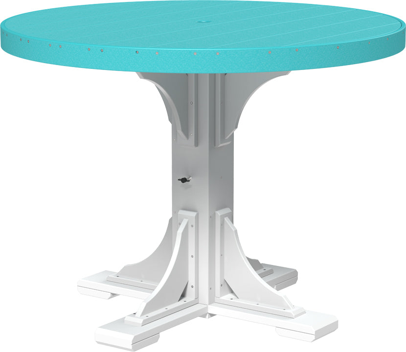 LuxCraft – 4′ Round Dining Table – Outdoor Patio Table with Umbrella Hole