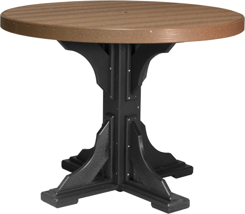 LuxCraft – 4′ Round Dining Table – Outdoor Patio Table with Umbrella Hole