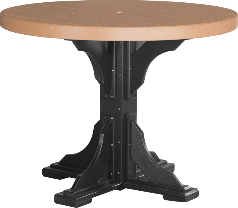 LuxCraft – 4′ Round Dining Table – Outdoor Patio Table with Umbrella Hole
