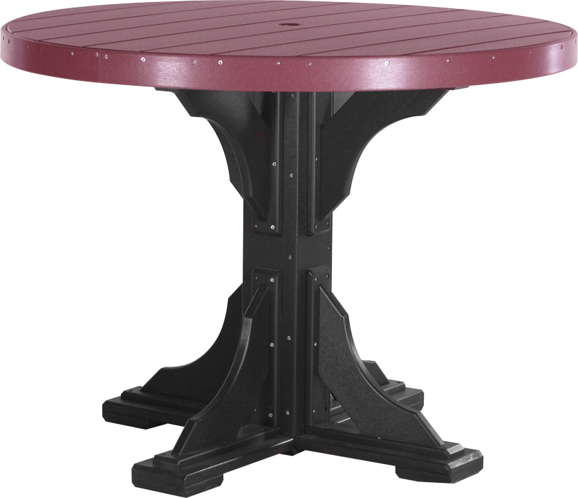 LuxCraft – 4′ Round Dining Table – Outdoor Patio Table with Umbrella Hole