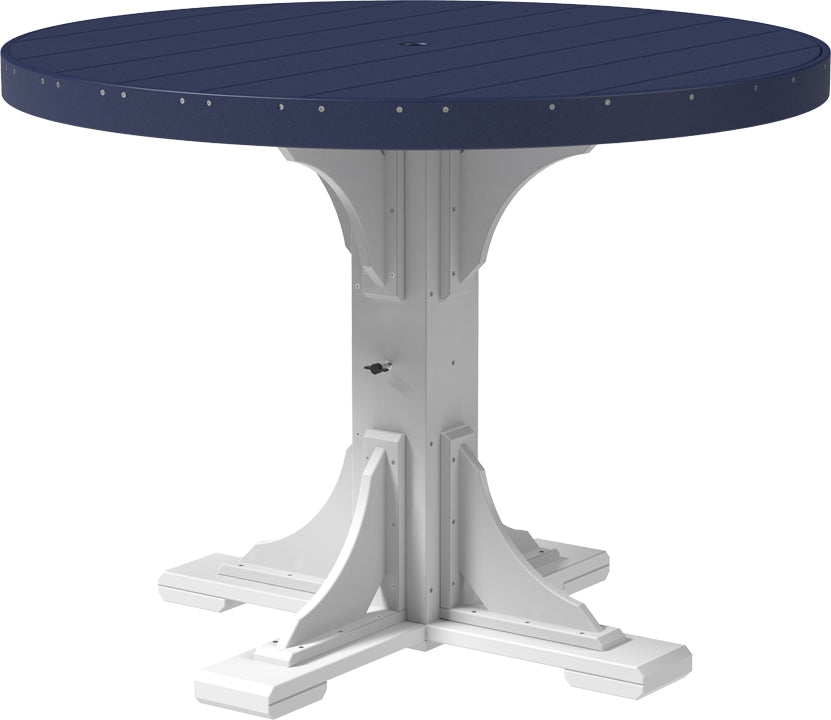 LuxCraft – 4′ Round Dining Table – Outdoor Patio Table with Umbrella Hole