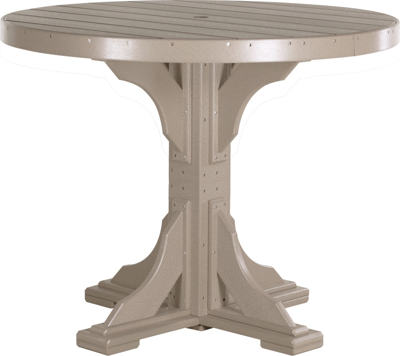 LuxCraft – 4′ Round Dining Table – Outdoor Patio Table with Umbrella Hole