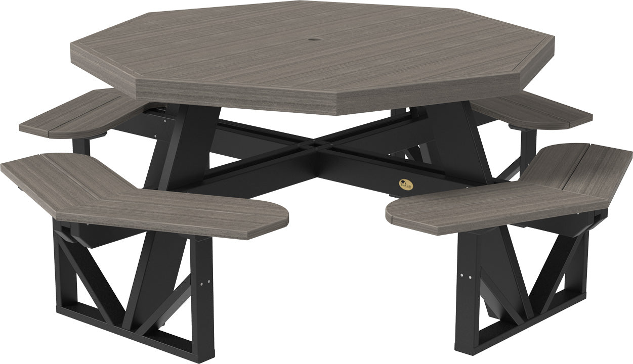 LuxCraft – Octagon Picnic Table – Large Outdoor Picnic Table for Eight