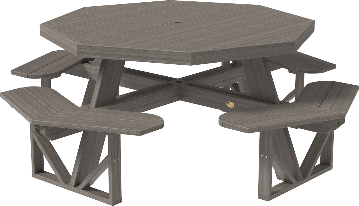 LuxCraft – Octagon Picnic Table – Large Outdoor Picnic Table for Eight