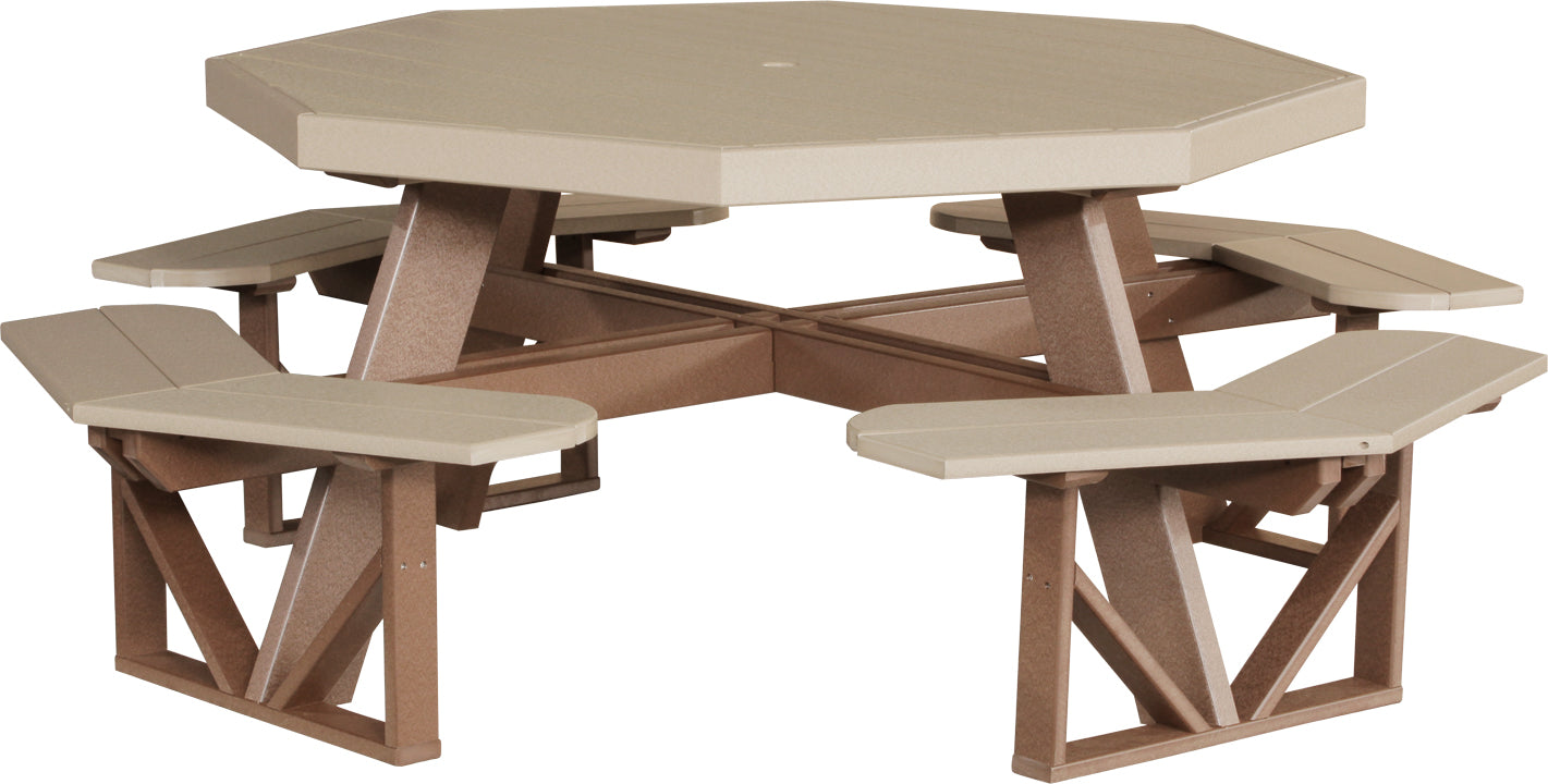 LuxCraft – Octagon Picnic Table – Large Outdoor Picnic Table for Eight