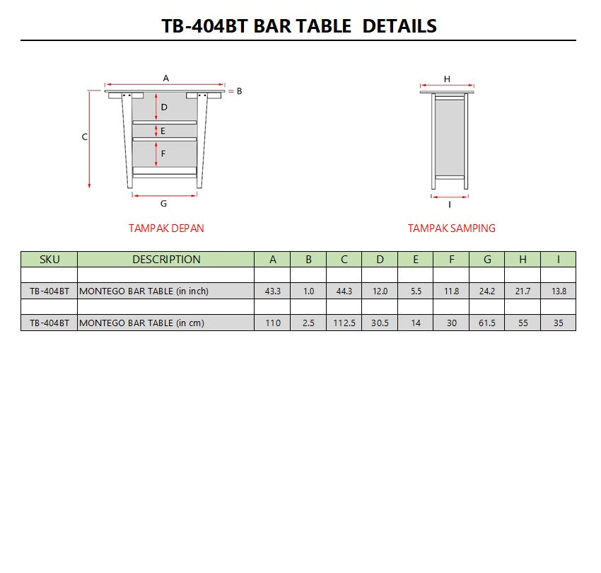 Anderson Teak Montego Bar Table – Teak Outdoor Patio Bar Table
