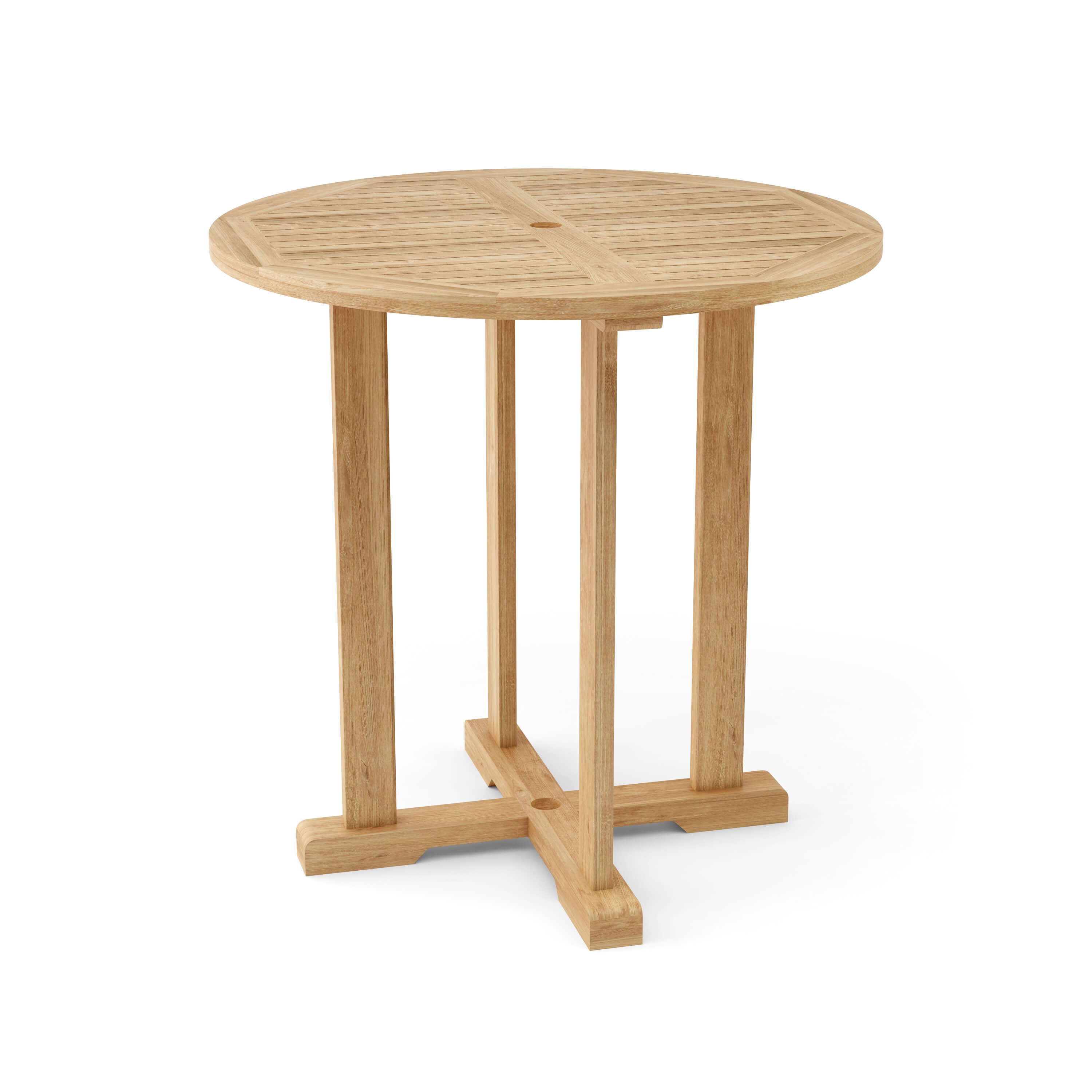 Anderson Teak Bahama 39″ Round Bar Table – Solid Teak Outdoor Patio Table