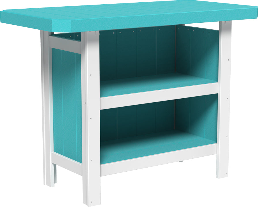 LuxCraft – Outdoor Serving Bar – Patio Bar Table with Storage Shelves