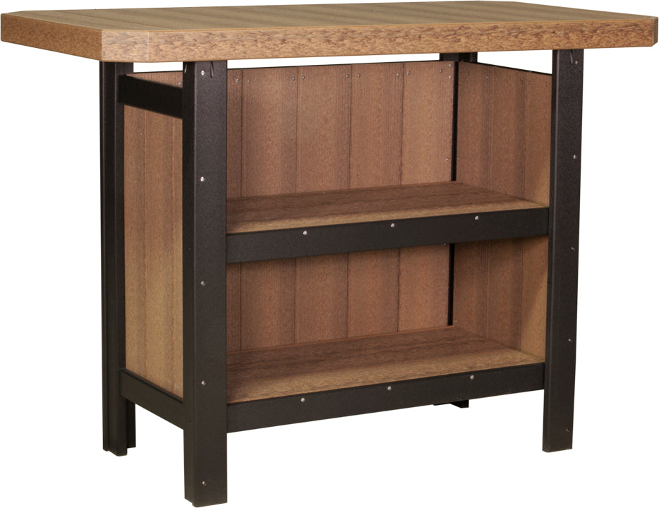 LuxCraft – Outdoor Serving Bar – Patio Bar Table with Storage Shelves