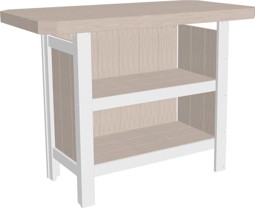 LuxCraft – Outdoor Serving Bar – Patio Bar Table with Storage Shelves