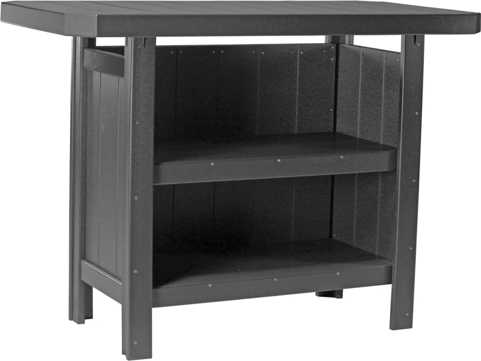 LuxCraft – Outdoor Serving Bar – Patio Bar Table with Storage Shelves
