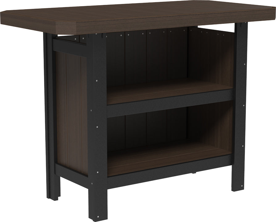 LuxCraft – Outdoor Serving Bar – Patio Bar Table with Storage Shelves