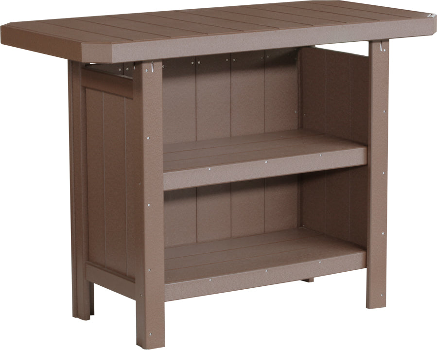 LuxCraft – Outdoor Serving Bar – Patio Bar Table with Storage Shelves