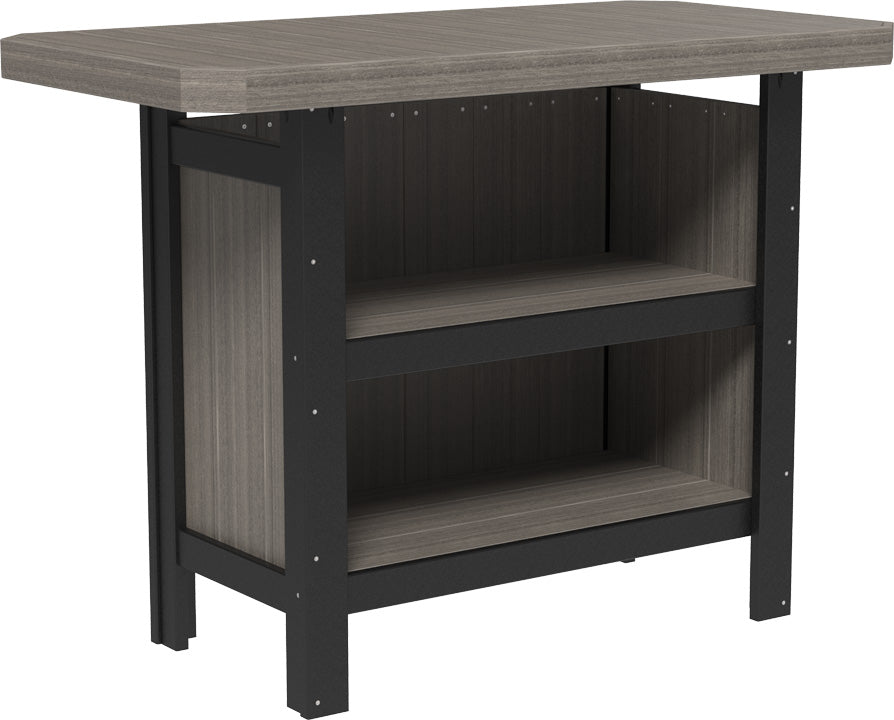 LuxCraft – Outdoor Serving Bar – Patio Bar Table with Storage Shelves