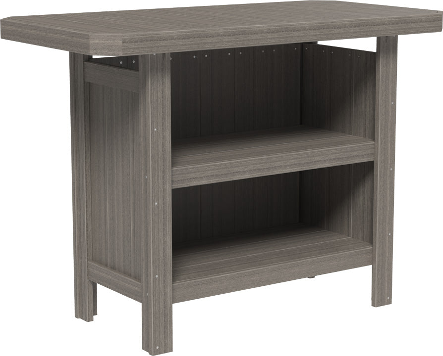 LuxCraft – Outdoor Serving Bar – Patio Bar Table with Storage Shelves