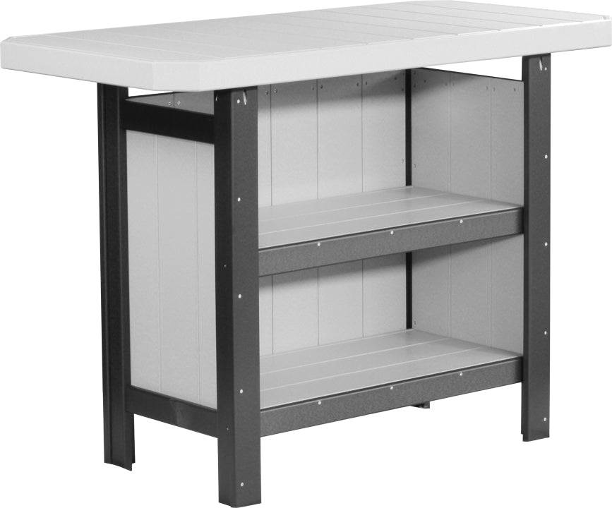 LuxCraft – Outdoor Serving Bar – Patio Bar Table with Storage Shelves