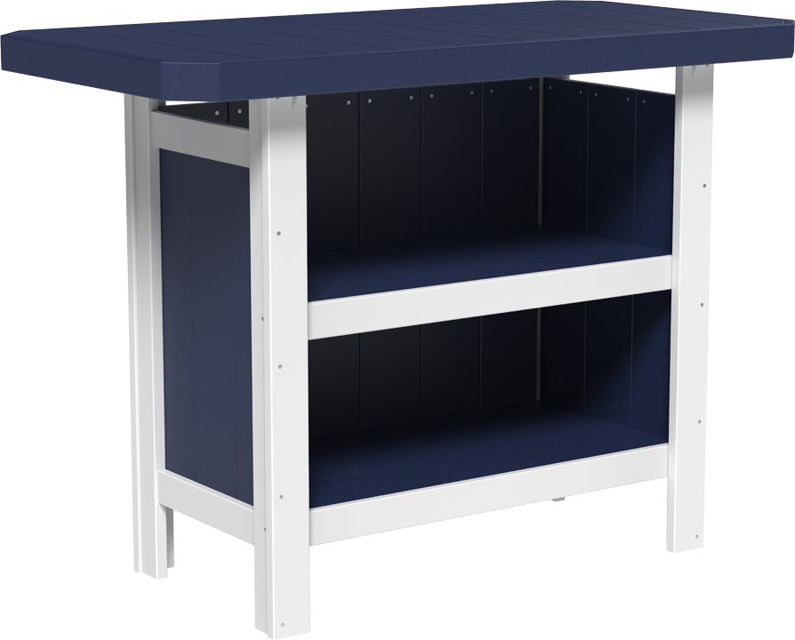 LuxCraft – Outdoor Serving Bar – Patio Bar Table with Storage Shelves