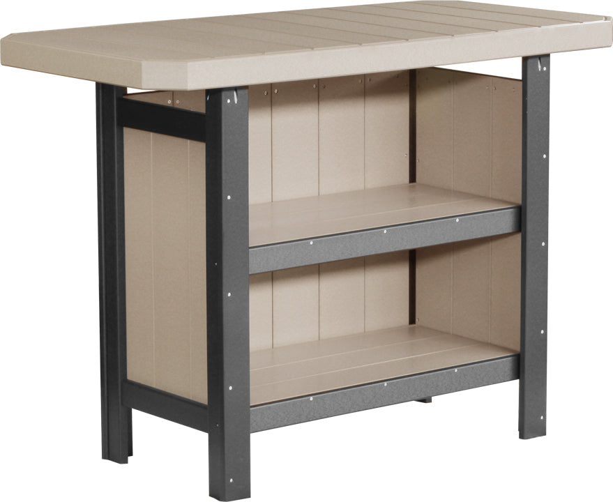 LuxCraft – Outdoor Serving Bar – Patio Bar Table with Storage Shelves