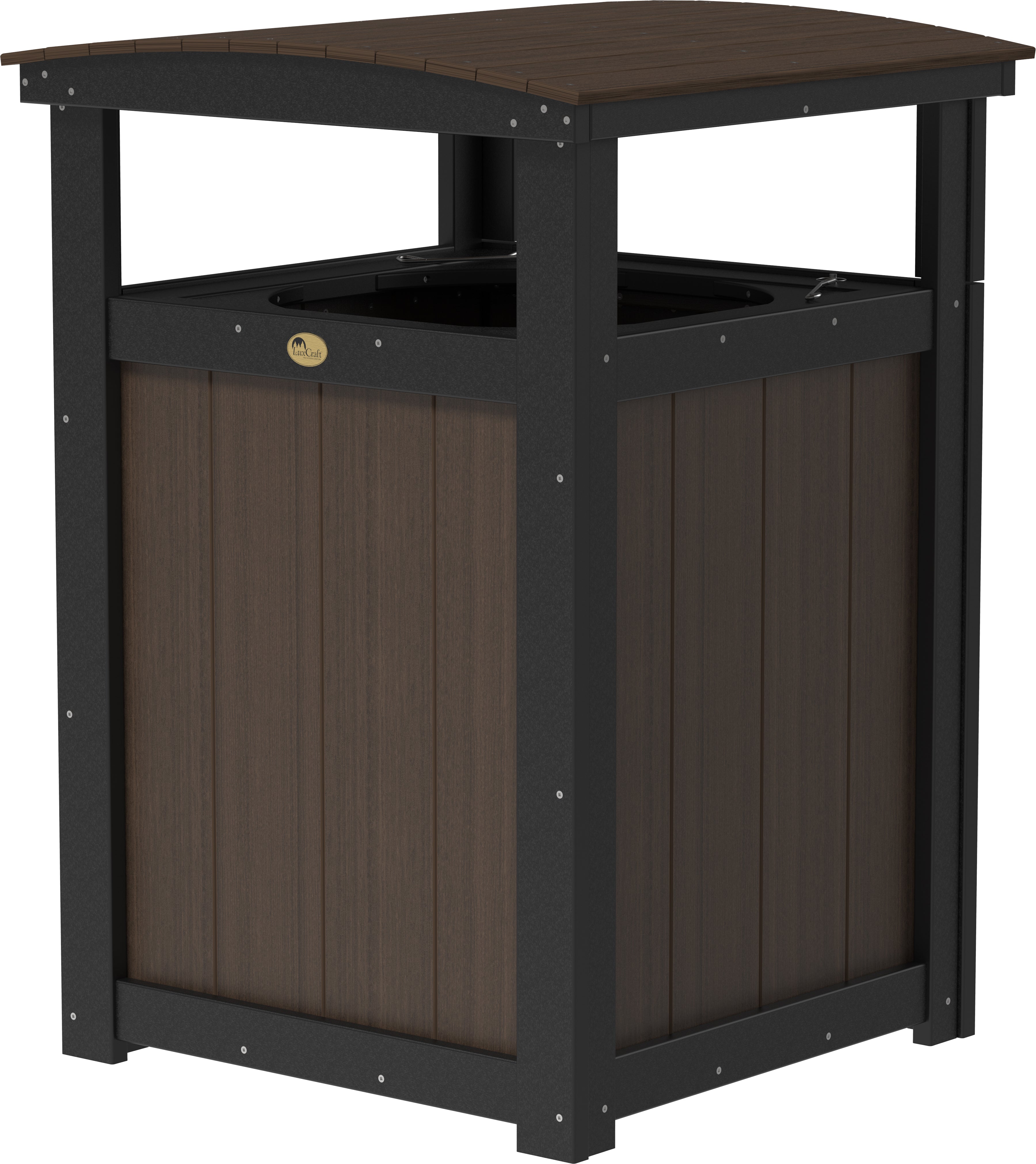 LuxCraft – Outdoor Poly Trash Can – Heavy-Duty Weather-Resistant Waste Bin