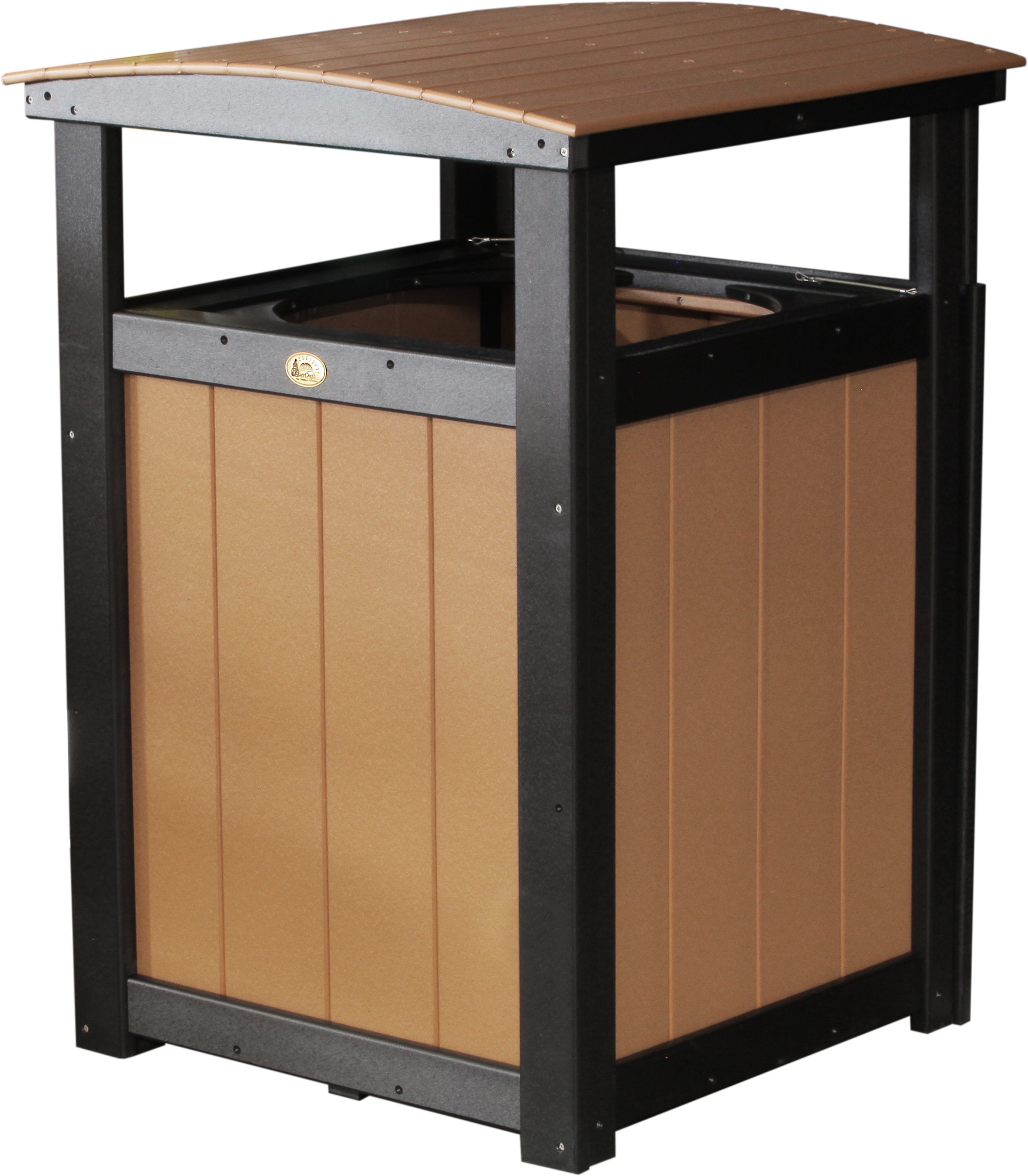 LuxCraft – Outdoor Poly Trash Can – Heavy-Duty Weather-Resistant Waste Bin