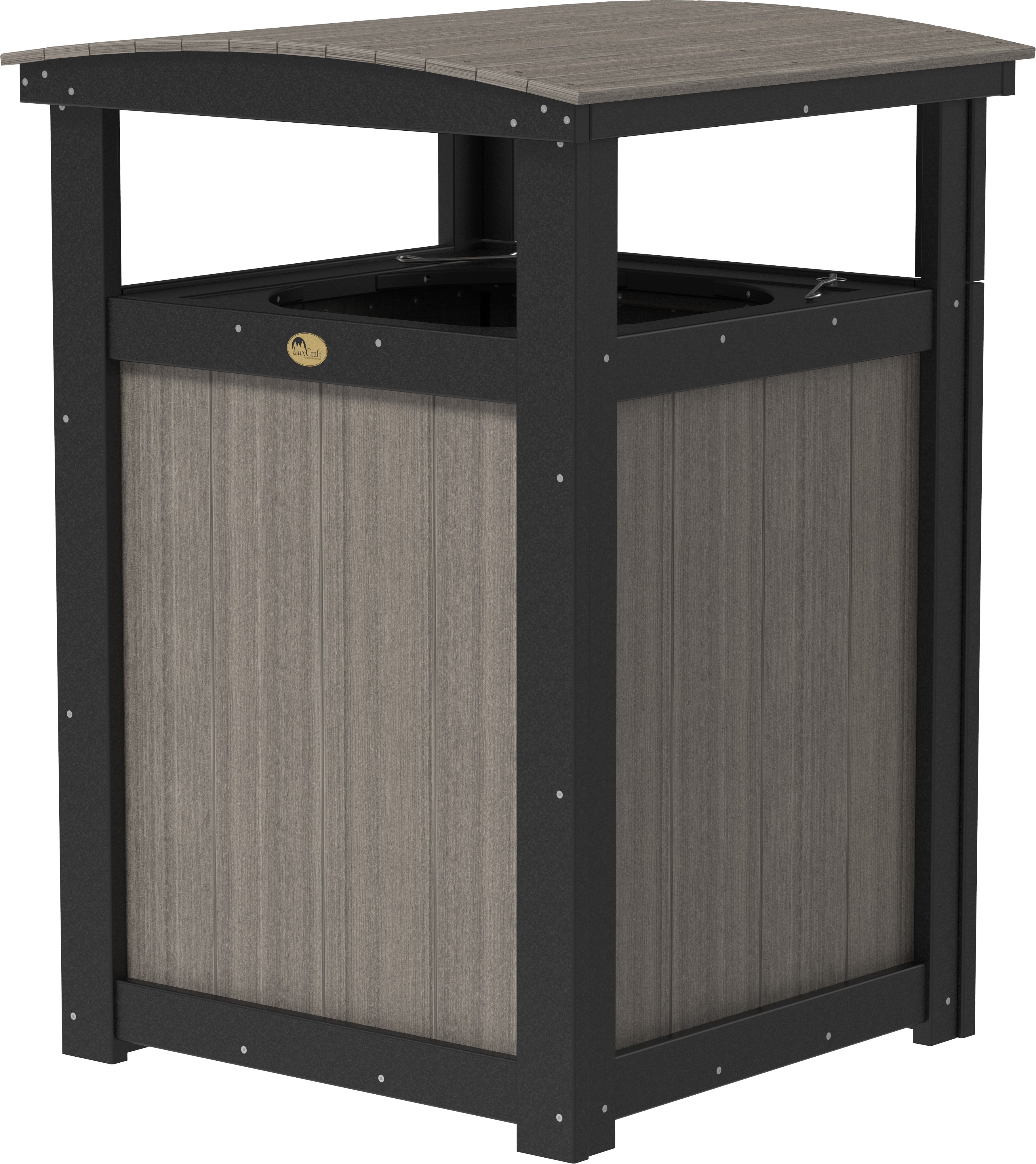 LuxCraft – Outdoor Poly Trash Can – Heavy-Duty Weather-Resistant Waste Bin