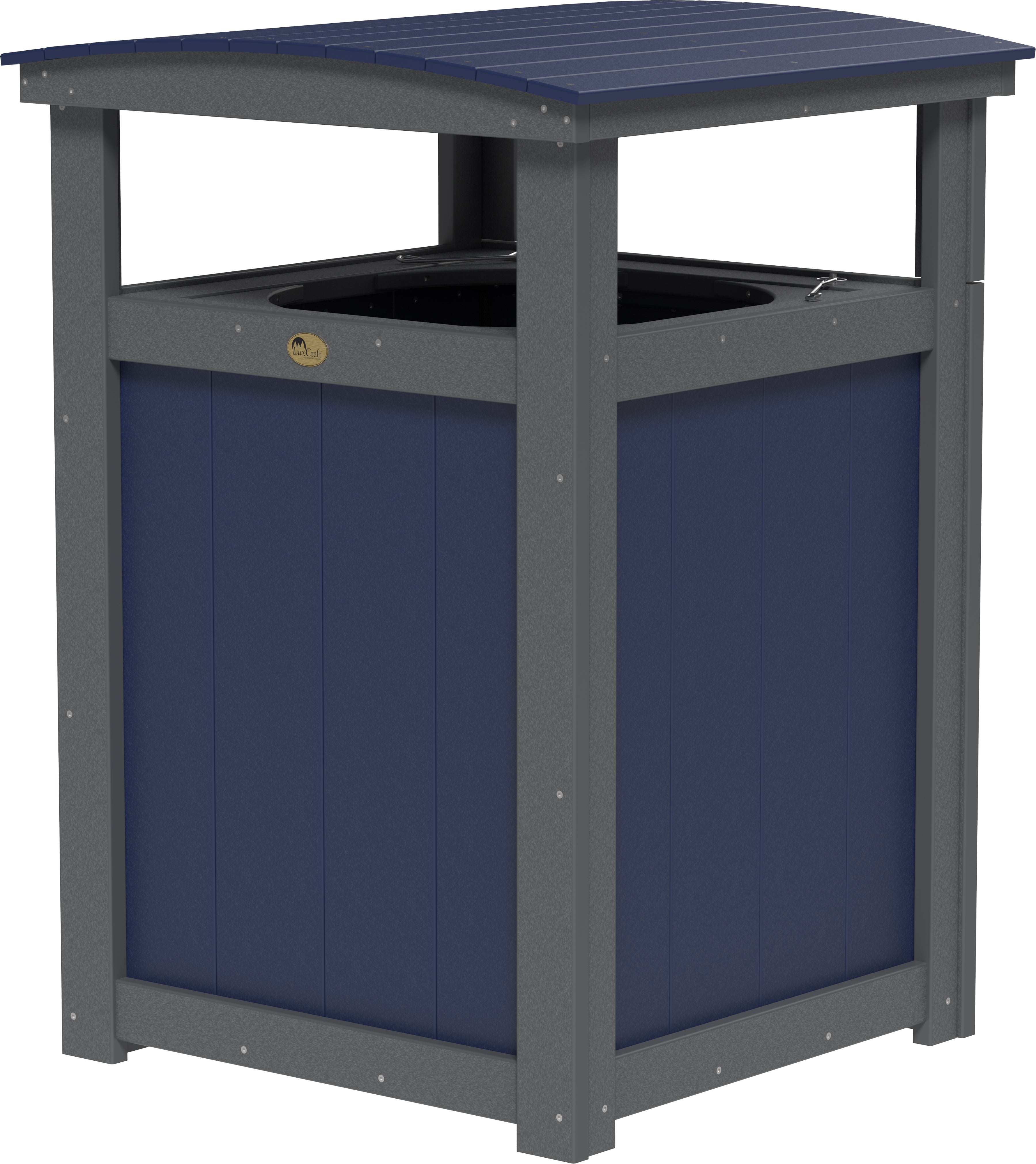 LuxCraft – Outdoor Poly Trash Can – Heavy-Duty Weather-Resistant Waste Bin