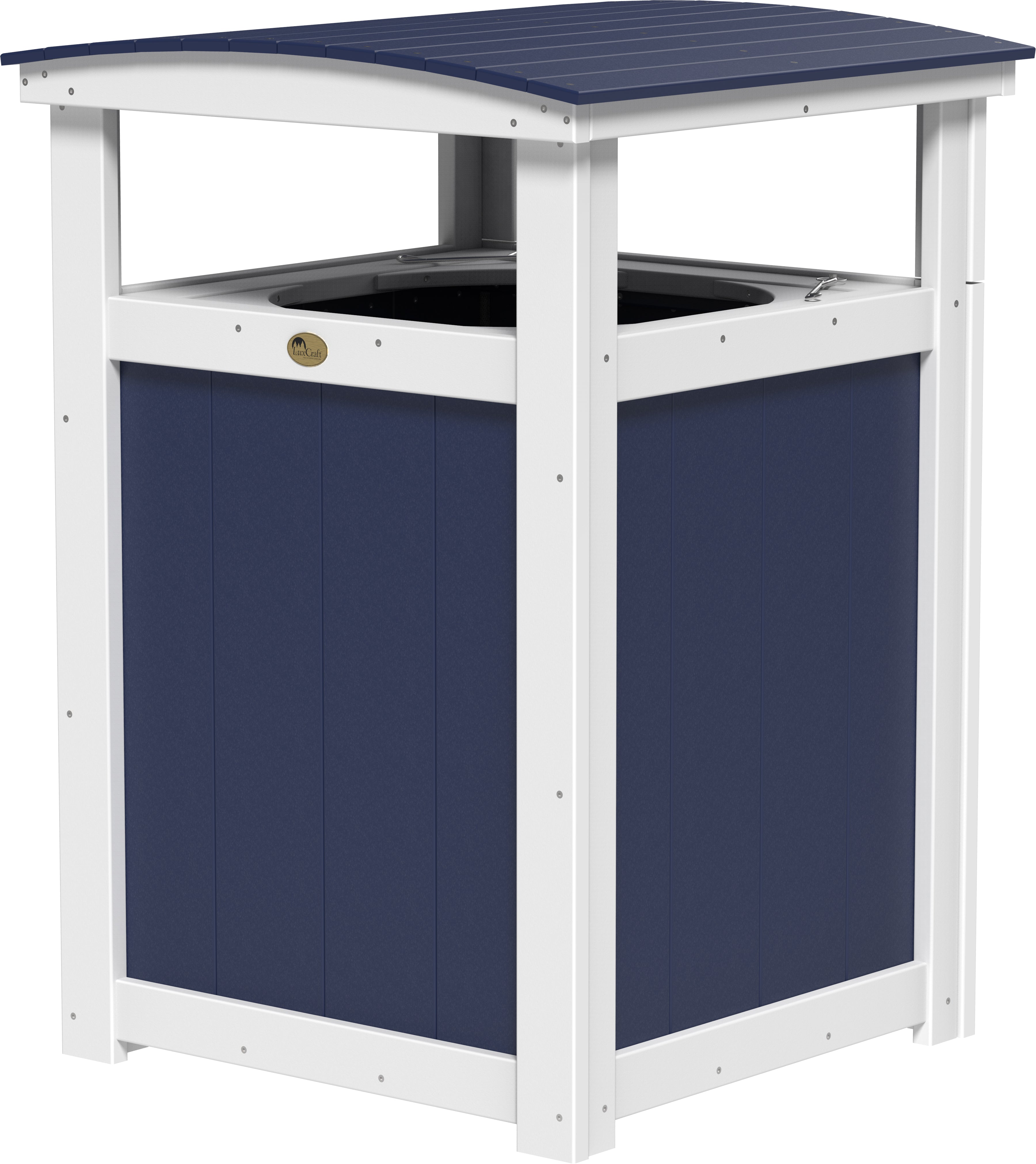 LuxCraft – Outdoor Poly Trash Can – Heavy-Duty Weather-Resistant Waste Bin