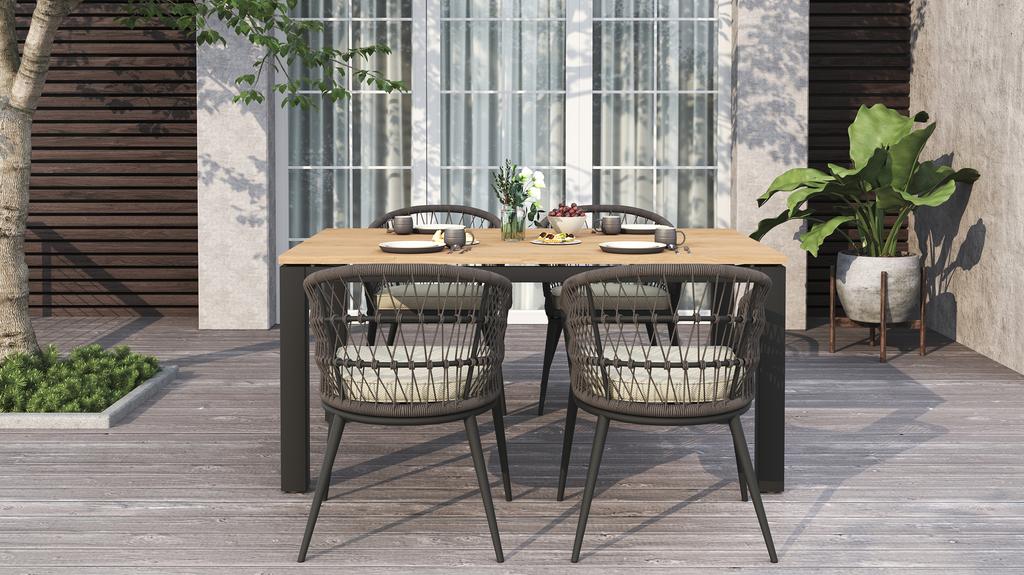 Planka Aluminium Dining Table 160 - Ambiance Image~~