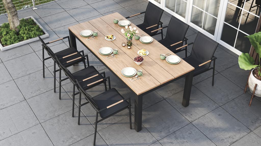 Planka Aluminium Dining Table 210 - Ambiance Image~~
