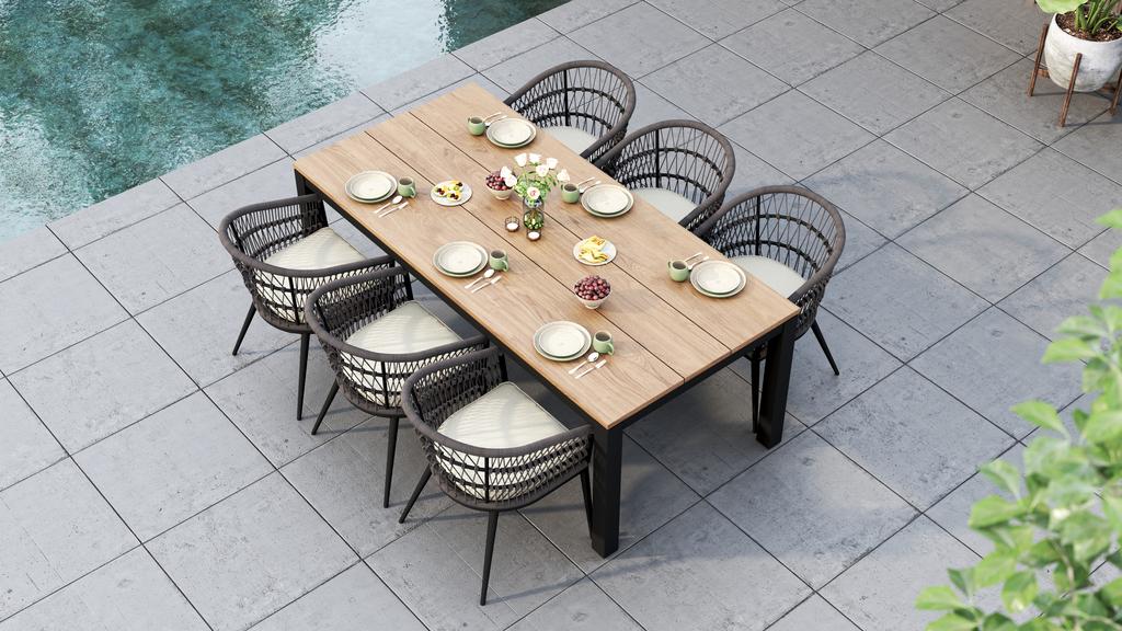 Planka Aluminium Dining Table 210 - Ambiance Image~~