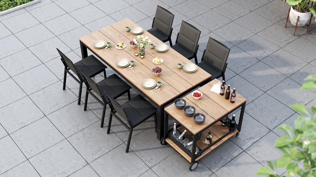 Planka Aluminium Dining Table 210 - Ambiance Image~~